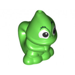 Chameleon, Upright with Hole on Top and Hole on Tail with Black Eyes Pattern (Pascal): {ярко зелен}