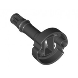 Technic, Gear 8 Tooth with Pin Holes and Ninjago Flywheel Socket - Long Shaft: {черен}