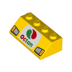 Slope 45 2 x 4 with Octan Logo and Headlights Pattern: {ярко жълт}