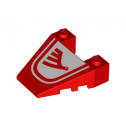Wedge 4 x 4 Taper with Stud Notches with Airline Bird Pattern: {ярко червен}