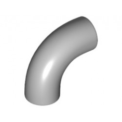 Brick, Round 1 x 1 d. 90 Degree Elbow - No Stud - Type 2 - Axle Hole: {металическо сребрист}