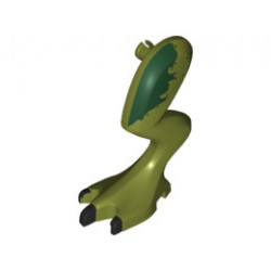Dinosaur Leg Large (Rear) Dilophosaurus Left with Pin, Black Claws and Dark Green Blotch Pattern: {маслинено зелен}