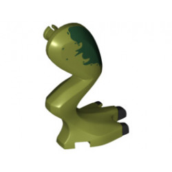 Dinosaur Leg Large (Rear) Dilophosaurus Right with Pin, Black Claws and Dark Green Blotch Pattern: {маслинено зелен}