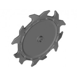 Technic, Circular Saw Blade 9 x 9 with Frictionless Axle Hole and Teeth in Alternating Directions: {тъмно каменно сив}