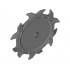 Technic, Circular Saw Blade 9 x 9 with Frictionless Axle Hole and Teeth in Alternating Directions: {тъмно каменно сив}