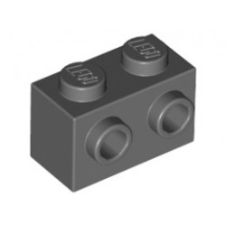 Тухличка 1X2 с 2 пъпки: {тъмно каменно сив}