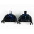 Torso Ninjago Three Belts with Dark Blue Straps with Spikes Pattern / Black Arms / Black Hands: {черен}