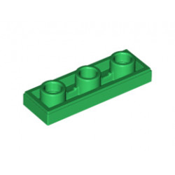 Плоска плочка 1X3 инверсна с отвор 3.2: {тъмно зелен}