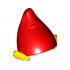 Minifigure, Headgear Hat, Elf with Pointed Ears with Red Top Pattern: {ярко жълт}