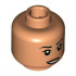 Minifigure, Head Female Black Eyebrows, Dark Orange Lips, Open Mouth Smile with Teeth Pattern - Hollow Stud: {нуга}