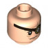 Minifigure, Head Dual Sided HP Mad-Eye Moody with Magic Eye, Reddish Brown Eyepatch, Dark Orange Scars, Closed Mouth / Barty Crouch Jr, Dark Brown Eyebrows, Black Stubble, Red Tongue Licking Lips Pattern - Hollow Stud : {светло нуга}