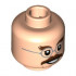 Minifigure, Head Dark Brown Bushy Eyebrows and Moustache, Silver Round Glasses Pattern - Hollow Stud: {светло нуга}