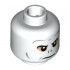 Minifigure, Head Alien with Black Eyebrows and Nose Slits, Dark Bluish Gray Contours, and Light Nougat Eye Shadow Pattern (HP Voldemort) - Hollow Stud : {бял}