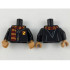 Torso Hogwarts Robe Clasped over Sweater, Dark Red and Bright Light Orange Scarf and Trim Pattern / Black Arms / Medium Nougat Hands : {черен}