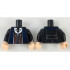 Torso Suit Jacket, Vest and Tie, Red Trim, Dark Blue Scarf Pattern / Black Arms with White Lines Pattern / Light Nougat Hands: {черен}