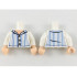 Torso Pajamas Top with Light Nougat Neck, Tan Buttons, Bright Light Blue Vertical Stripes Pattern / White Arms / Light Nougat Hands : {бял}
