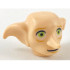 Minifigure, Head, Modified Dobby Type 2 with Lime Eyes Detailed and Black Mouth Pattern: {светло нуга}