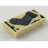 Tile 1 x 2 with Groove with HP Dark Bluish Gray Sock Pattern: {тухлено жълт}