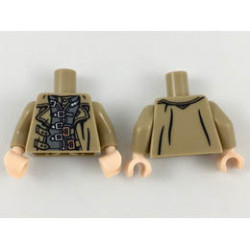 Torso Trenchcoat over Dark Gray Jacket with Silver and Copper Clasps Pattern / Dark Tan Arms / Light Nougat Hands: {пясъчно жълт}