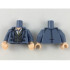 Torso Trenchcoat with Light Nougat Neck, White Shirt with Gold Necklace, Dark Bluish Gray Jacket Pattern / Sand Blue Arms / Light Nougat Hands : {пясъчно син}