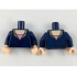 Torso Female Low-Cut Top, Light Nougat Neck and Pink Triangle Pattern / Dark Blue Arms / Light Nougat Hands: {земно син}