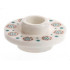Minifigure, Utensil Tea Saucer with Hollow Stud on Top with Flowers and Dots Pattern: {бял}