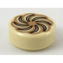 Tile, Round 1 x 1 with Pastry Pattern: {тухлено жълт}
