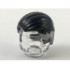 Minifigure, Hair Combed Front to Rear with Light Bluish Gray Temples and Back Pattern: {черен}