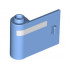 Door 1 x 3 x 2 Left - Open Between Top and Bottom Hinge with Horizontal White Line Pattern: {умерено син}