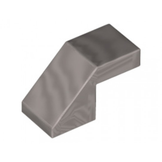 Покривна плочка 1X2/45° без пъпки No. 1: {металическо сребрист}