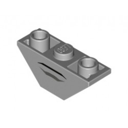 Slope, Inverted 45 3 x 1 Double with Black and Dark Bluish Gray Lines Pattern (Voltron Mouth): {умерено каменно сив}