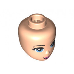 Mini Doll, Head Friends with Bright Light Blue Eyes, Dark Pink Lips and Open Mouth Pattern : {светло нуга}