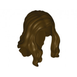 Minifigure, Hair Long Wavy with Center Part : {тъмно кафяв}