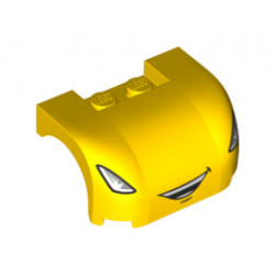 Vehicle, Mudguard 3 x 4 x 1 2/3 Curved with Front with Headlights and Open Smile with Teeth Pattern : {ярко жълт}
