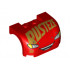 Vehicle, Mudguard 3 x 4 x 1 2/3 Curved with Front with Headlights, Open Mouth Laugh, Gold '95' and 'RUSTEZE' Pattern (Lightning McQueen) : {ярко червен}