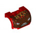 Vehicle, Mudguard 3 x 4 x 1 2/3 Curved with Front with Headlights, Open Mouth Frown with Teeth and Mud Splotches Pattern : {ярко червен}