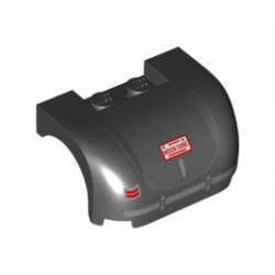 Vehicle, Mudguard 3 x 4 x 1 2/3 Curved with Back with Taillight, Bumper, Trunk Outline and Handle and 'MOON SHNE' License Plate Pattern : {черен}