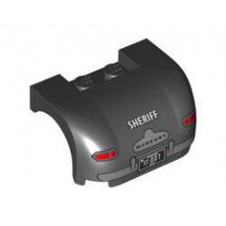 Vehicle, Mudguard 3 x 4 x 1 2/3 Curved with Back with Taillights, Bumper, 'MERCURY' on Trunk Handle and 'SHERIFF' Pattern : {черен}