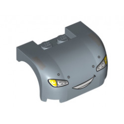 Vehicle, Mudguard 3 x 4 x 1 2/3 Curved with Front with Headlights, Yellow Blinkers and Smile with Teeth Pattern : {пясъчно син}