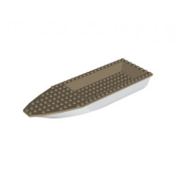 Boat, Hull Unitary 28 x 8 Base with Tan Boat Hull Unitary 28 x 8 Top (92710 / 92711): {бял}