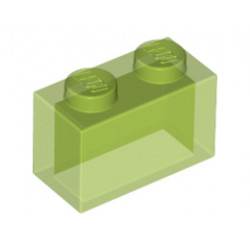 Тухличка 1X2 : {прозрачно ярко зелен}