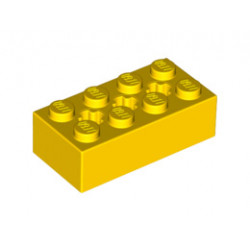 Тухличка 2X4 с кръстат отвор: {ярко жълт}