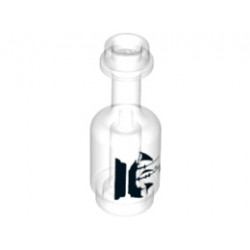 Minifigure, Utensil Bottle with Black Sailing Ship on Pedestal Pattern : {прозрачен}
