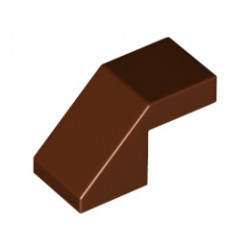 Покривна плочка 1X2/45° без пъпки: {червеникаво-кафяв}