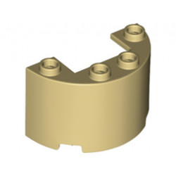 Стенен елемент 1/2 цилиндър 2X4X2 изрязан : {тухлено жълт}