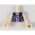 Torso Mini Doll Friends Medium Lavender Top with White Birds, Sand Blue Vest Pattern, Light Nougat Arms with Hands: {светло нуга}