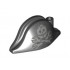 Minifigure, Headgear Hat, Pirate Bicorne with Silver Minifigure Skull with Half Mask and Wrenches Crossbones Pattern: {черен}
