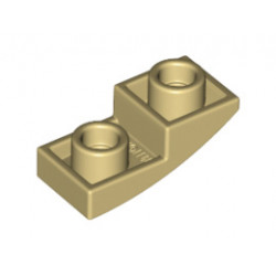 Инверсна плочка 1X2X2/3 с полу дъга: {тухлено жълт}