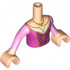 Torso Mini Doll Friends Dark Pink Top with Magenta Front and White Collar Pattern, Light Nougat Arms with Hands with Bright Pink Sleeves : {светло нуга}