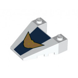 Wedge 4 x 4 Taper with Stud Notches with Sky Police Logo Pattern: {бял}